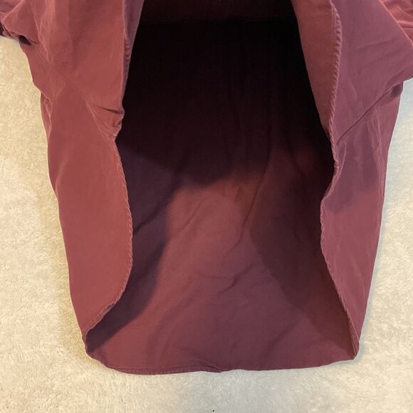 Ralph Lauren Classic Fit Mens Shirt Long Sleeve Button Silk Cotton XL Red Maroon - Picture 4 of 10